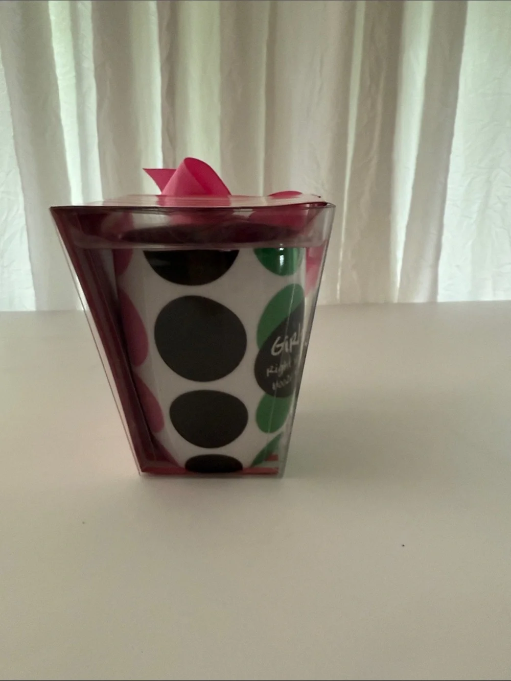 Pier 1 Polka Dot 'Girlfriends' Mug — Pink & Green